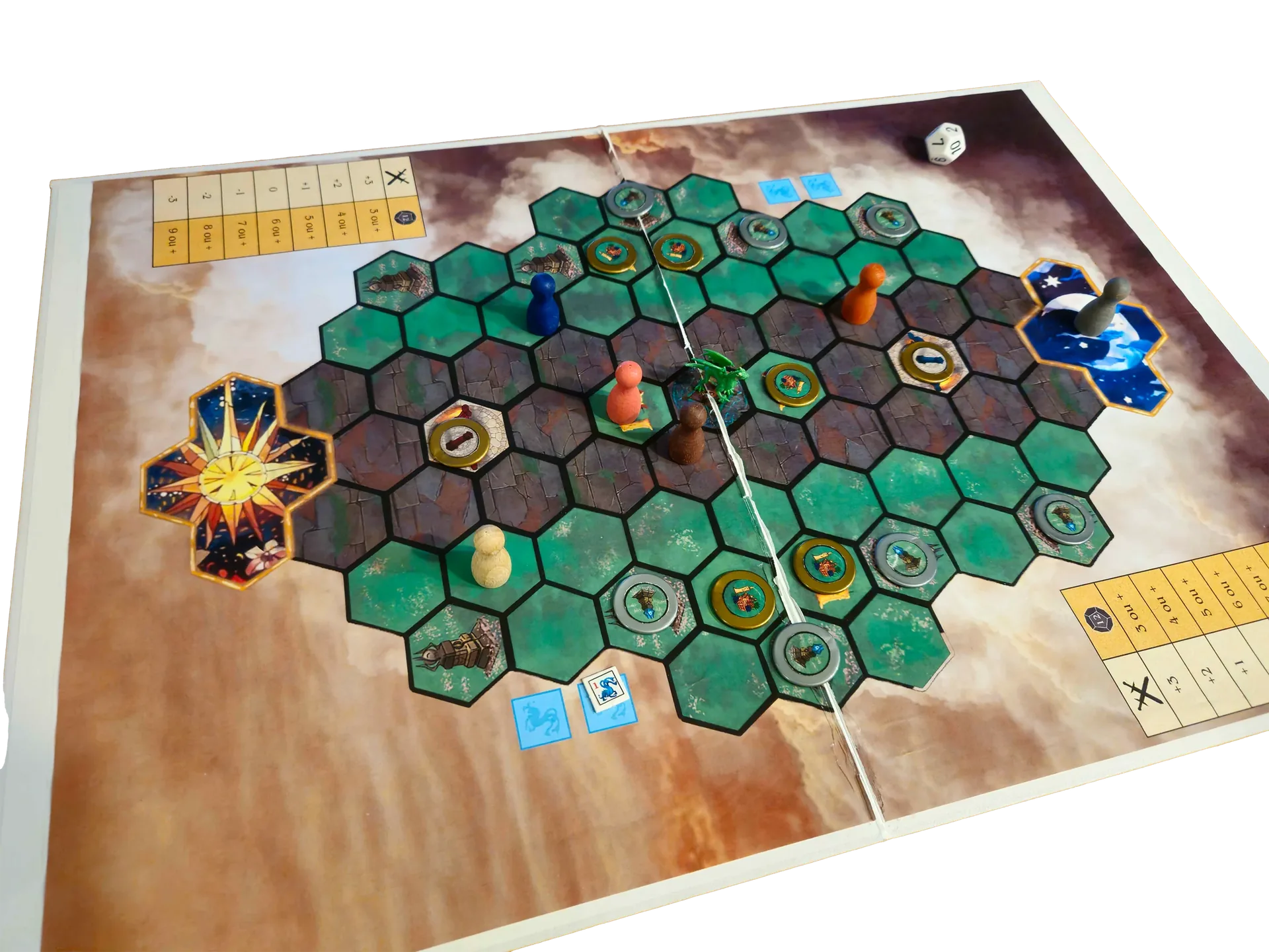 Plateau et jetons de Glory of Gods