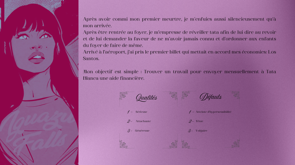 Slide 6 de la fiche du personnage sur GTA V