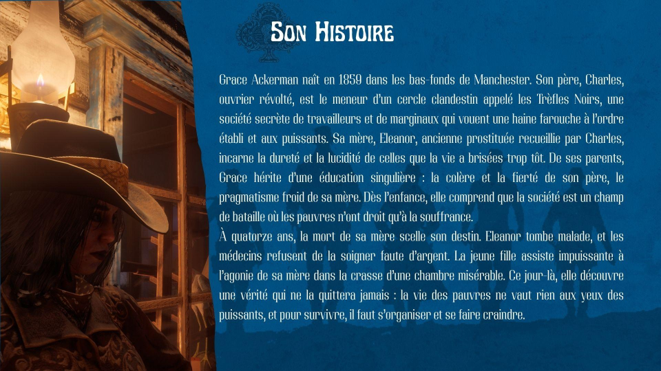 Slide 2 de la fiche du personnage sur Red Dead Redemption II